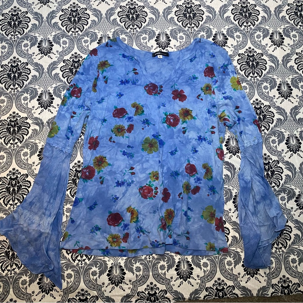 Fairy Boho Floral Flare Sleeve Blouse
